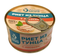 Риет Энергия моря из тунца желтоперого с лососем 115г