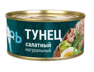 Тунец Рыбарь полосатый салатный в натур заливке 170г