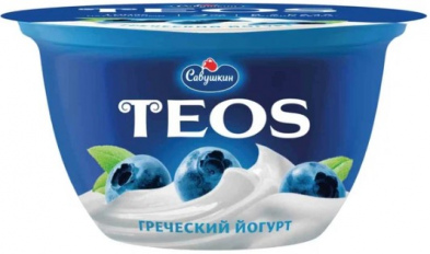 Йогурт Савушкин Теос греческий черника 2% 140г