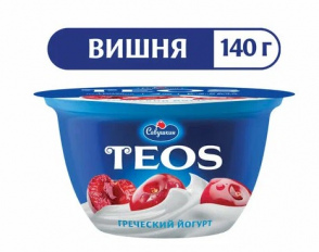 Йогурт Савушкин Теос греческий вишня 2% 140г