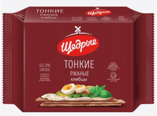 Хлебцы Щедрые тонкие ржаные 170г