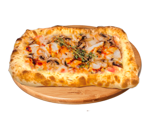 Пицца “Куриная с грибами” на римскомс тесте, 580 г.